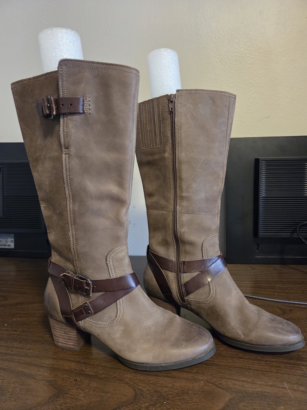 Cobb Hill by New Balance Women's Brown Leather Heeled Boots